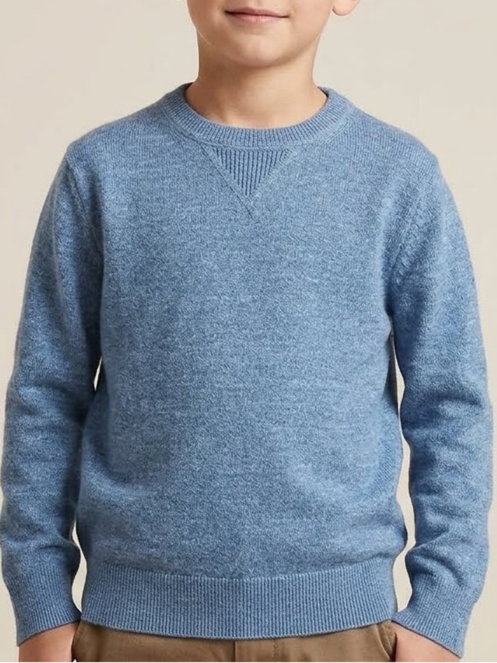 GAP kids Heathered Blue Crewneck Sweater
